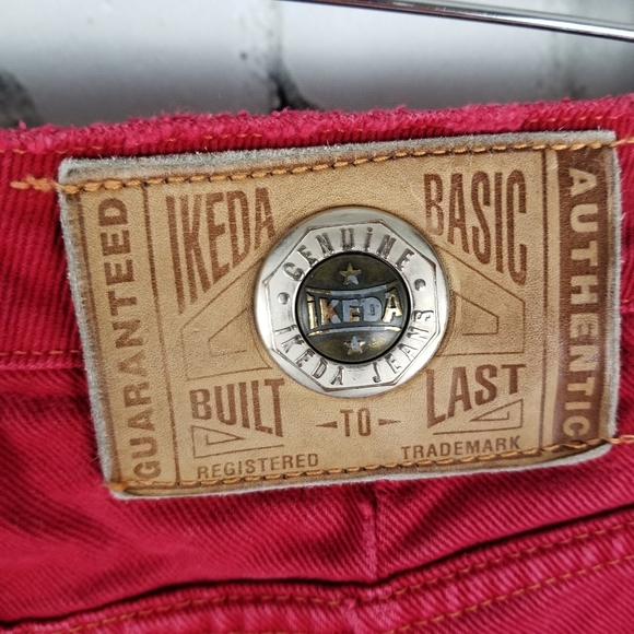 IKEDA | vintage 90s y2k tapered high waist coloured denim jeans - Picture 2 of 8